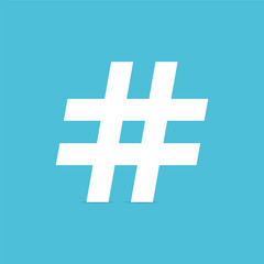 Hashtag sign. Vector illustration in flat style