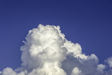 Naklejka premium white cloud in dark blue sky