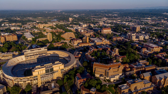 University of Tennessee and Football stadium in the light of morning summer time