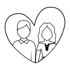 heart with couple design