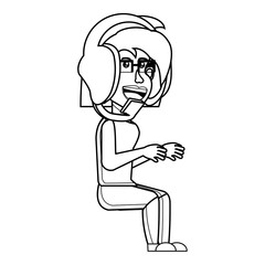 Fototapeta premium cartoon girl and headset