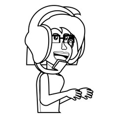 cartoon girl and headset