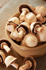 preparing fresh horse mushrooms