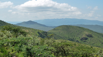 Obraz premium Panorama of mountains, Mount Ole Sekut, Kenya