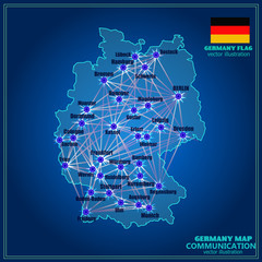 Germany map illustration. Vector