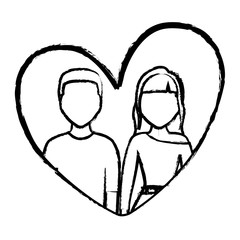 heart with couple design