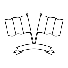 crossed flags nation banner symbol