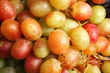 Fresh ripe juicy grapes as background, closeup