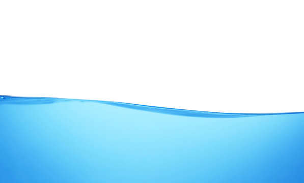 Surface of blue water against white background