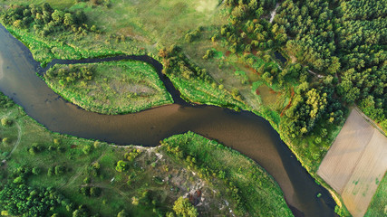 Natural river from the drone