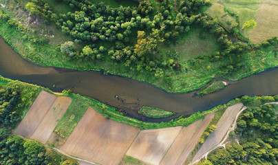 Natural river from the drone