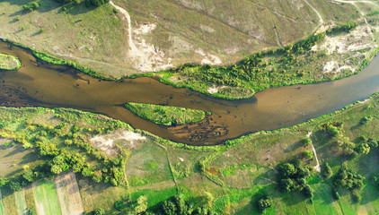 Natural river from the drone