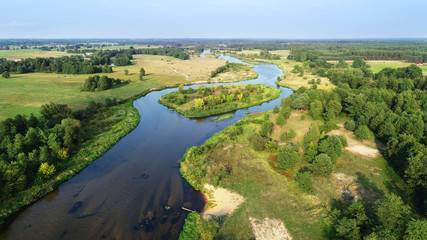 Fototapeta na wymiar Natural river from the drone