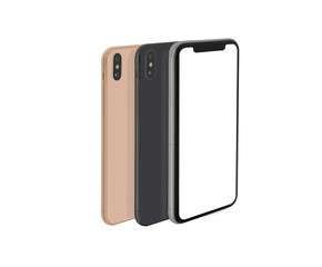 New version of slim smartphone  with blank white screen