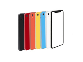 New version of slim smartphone  with blank white screen