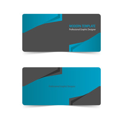 set of business card template with dark blue metal design vector