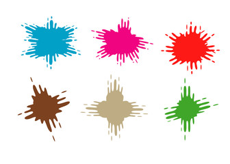 Fototapeta na wymiar set of various color paint liquid blood drip splash vector element