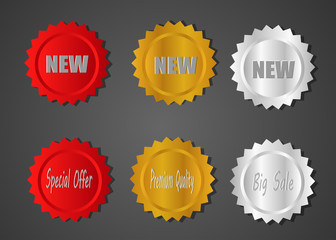 new abstract star burst sticker label sale icon element