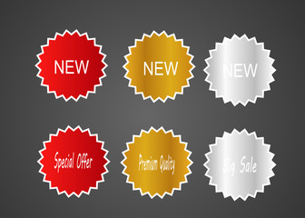new abstract star burst sticker label sale icon element
