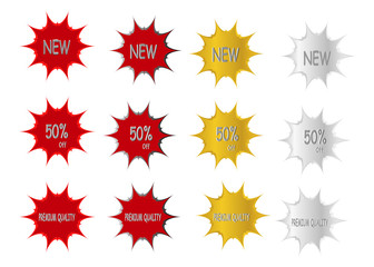 new abstract star burst sticker label sale icon element