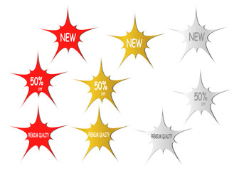 new abstract star burst sticker label sale icon element
