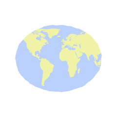 Globe icon, earth planet global world sign, map gps navigation isolated travel symbol. Vector.