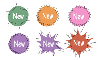 collection of star sticker label design icon stamp illustration vector