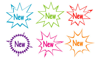 Fototapeta premium collection of star sticker label design icon stamp illustration vector