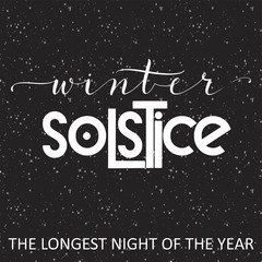 Winter solstice lettering. Elements for invitations, posters, greeting cards