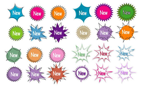 collection of star sticker label design icon stamp illustration vector