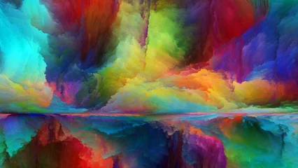 Foto auf Acrylglas Gemixte farben Bunte Horizontabteilung