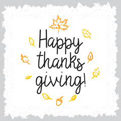 Happy Thanksgiving day typography.