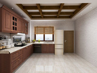 European pastoral retro kitchen