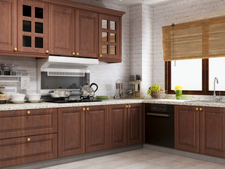 European pastoral retro kitchen