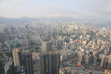 Fototapeta na wymiar Bird’s Eye View of Kowloon, Hong Kong