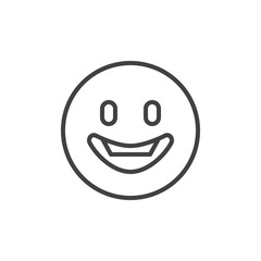 Happy Face emoji outline icon. linear style sign for mobile concept and web design. Smiley face emoticon simple line vector icon. Symbol, logo illustration. Pixel perfect vector graphics