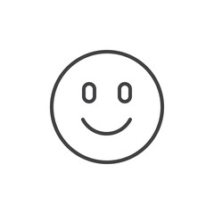 Happy face emoji outline icon. linear style sign for mobile concept and web design. Smile emoticon simple line vector icon. Symbol, logo illustration. Pixel perfect vector graphics