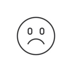 Sad emoticon outline icon. linear style sign for mobile concept and web design. Sad smiley simple line vector icon. Symbol, logo illustration. Pixel perfect vector graphics