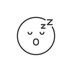 Asleep face emoji outline icon. linear style sign for mobile concept and web design. Sleeping smiley emoticon simple line vector icon. Symbol, logo illustration. Pixel perfect vector graphics
