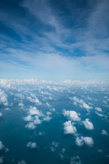 Fototapeta na wymiar Sky background over spread cloud scatter