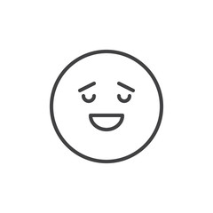 Calm face emoticon outline icon. linear style sign for mobile concept and web design. Happy calm emoji simple line vector icon. Symbol, logo illustration. Pixel perfect vector graphics
