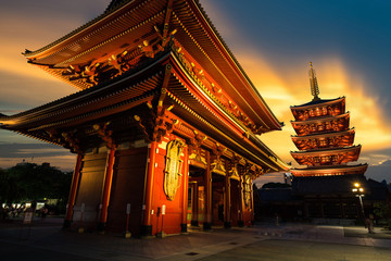 Sensoji Temple in Asakusa, Tokyo, Japan.