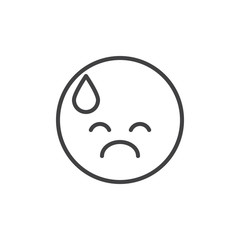 Exhausted emoticon outline icon. linear style sign for mobile concept and web design. Sweat Confounded Emoji simple line vector icon. Symbol, logo illustration. Pixel perfect vector graphics