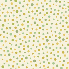 Seamless vector abstract pattern with circles scattered random in pastel colors on light background