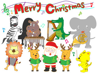 Obraz na płótnie Canvas 動物園のクリスマスコンサート