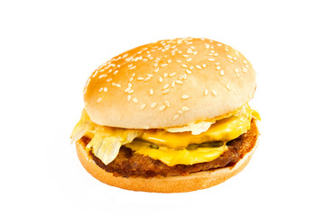 cheeseburger isolated on white background