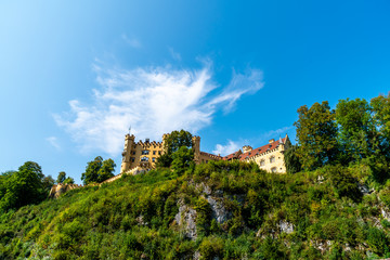 Fototapeta na wymiar Beautiful Architecture at Hohenschwangau Castle in the Bavarian Alps of Germany