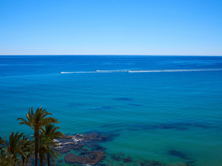 Three Jet ski sea scooters in full speed