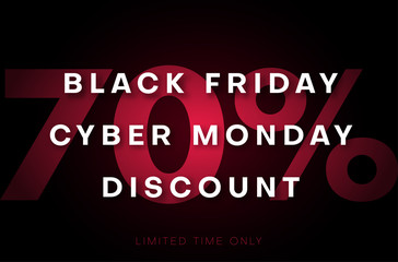Black friday and cyber monday discount promo poster.