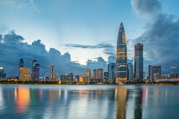 Shenzhen bustling urban night scene